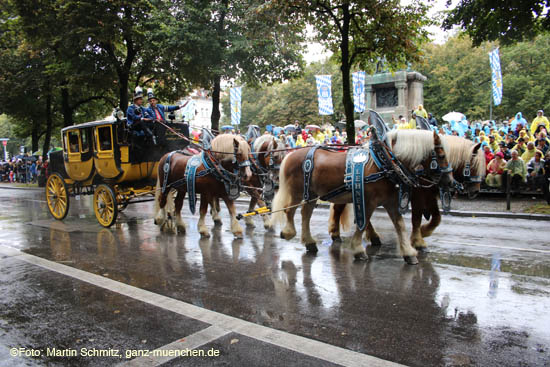 Hoch auf dem gelben Wagen... war es auch nass beim Trachten- und Schützenzug 2016 (©foto: Martin Schmitz)